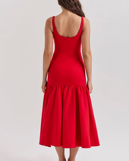 Midi-jurk met verlaagde taille