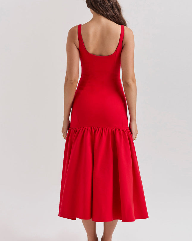 Midi-jurk met verlaagde taille