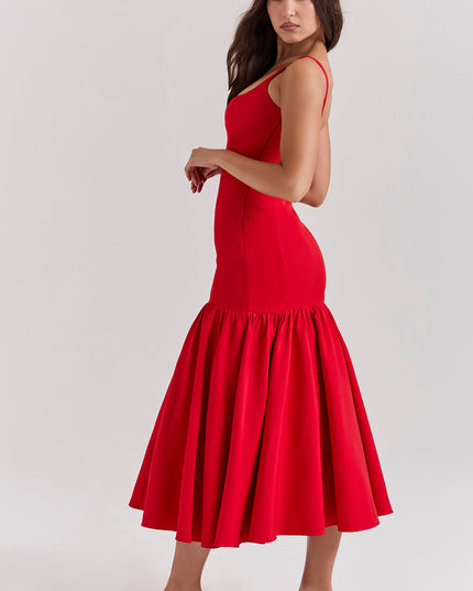 Midi-jurk met verlaagde taille