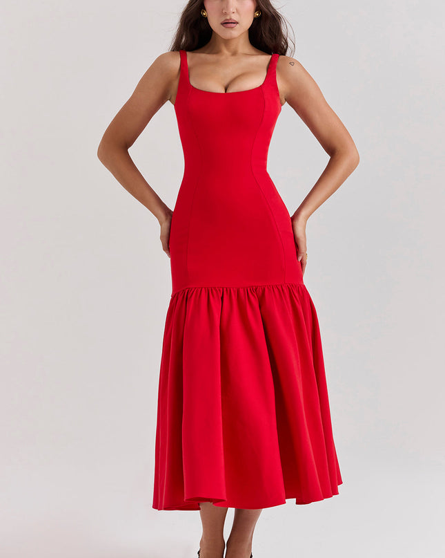 Midi-jurk met verlaagde taille