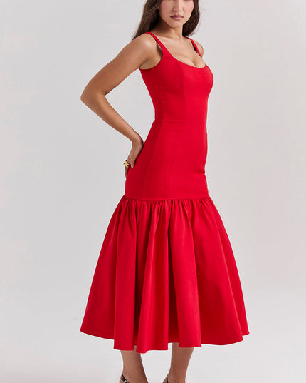 Midi-jurk met verlaagde taille