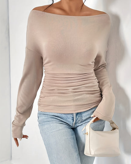 T-shirt met asymmetrische halslijn