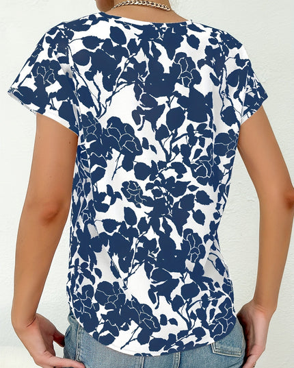 Bloemenshirt met V-hals