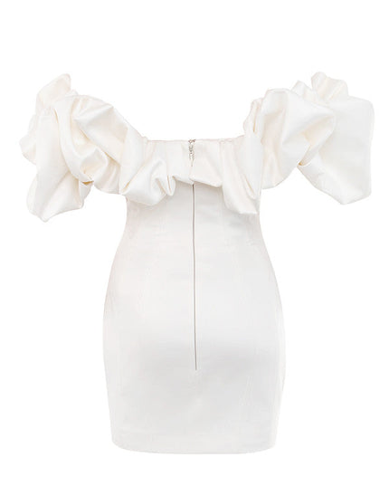 Strapless jurk met ruches aan de voorkant