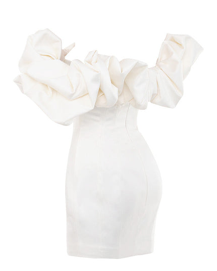 Strapless jurk met ruches aan de voorkant