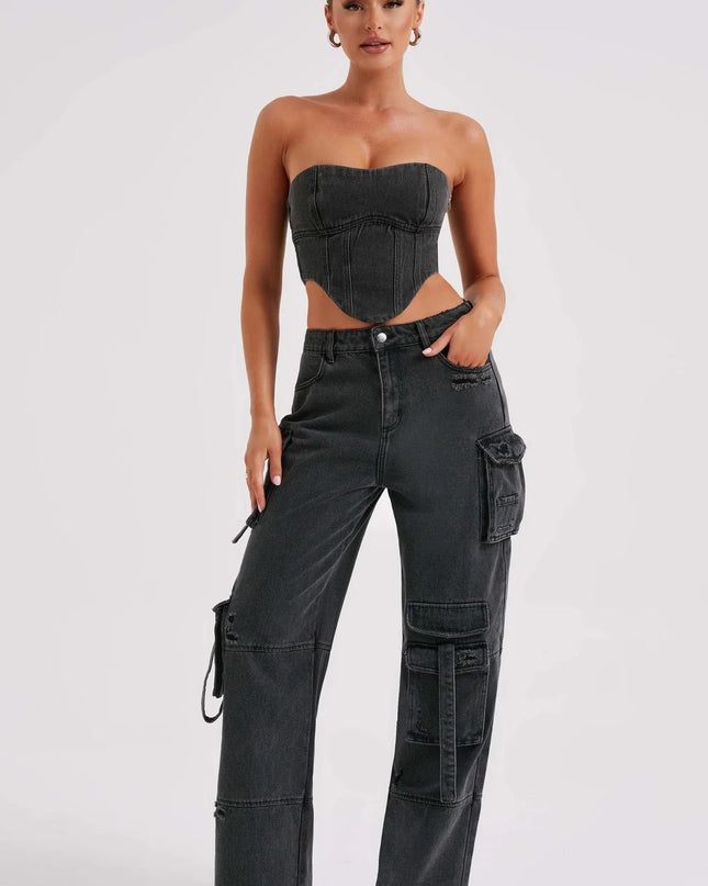 Denim korset en cargobroek
