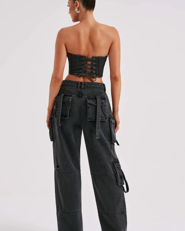 Denim korset en cargobroek