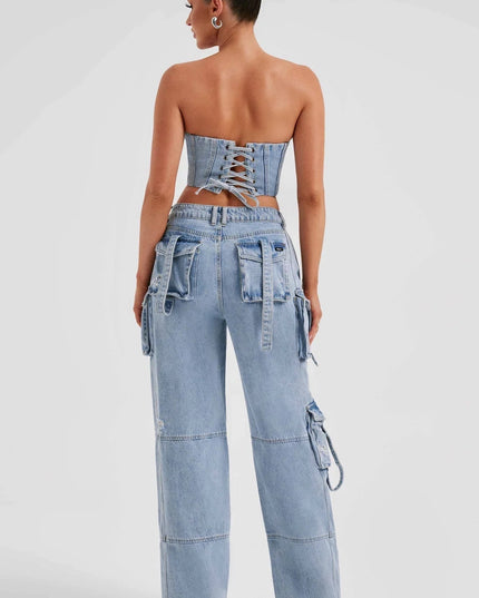 Denim korset en cargobroek
