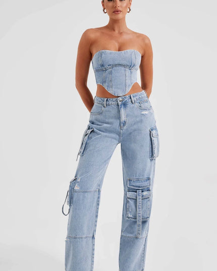 Denim korset en cargobroek