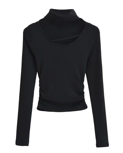 Elegante top met lange mouwen en halsdetail