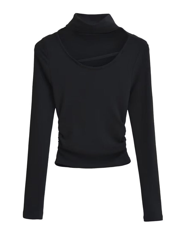 Elegante top met lange mouwen en halsdetail