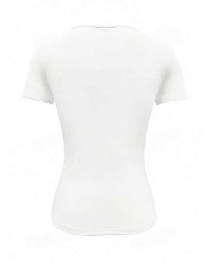 Kort slank t-shirt met ronde hals