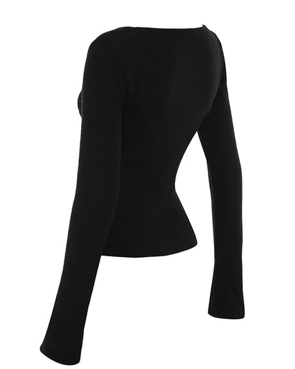 Zwarte top met lange mouwen