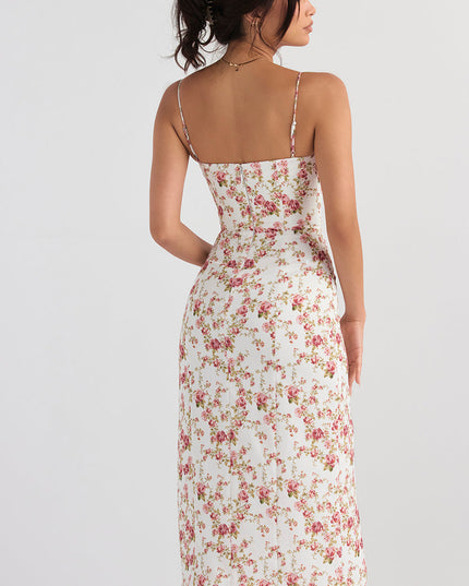 Print korset midi zomerjurk