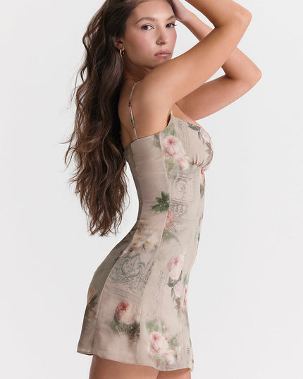 Vintage mini-jurk met bloemenprint