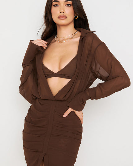 Chiffon shirtjurk en bijpassende beha