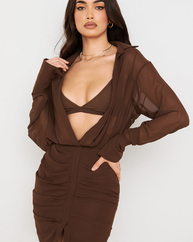 Chiffon shirtjurk en bijpassende beha