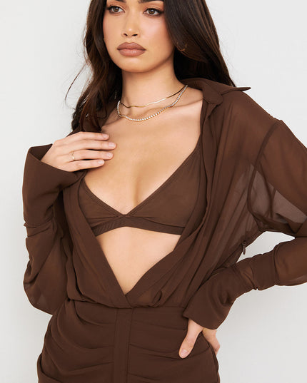Chiffon shirtjurk en bijpassende beha