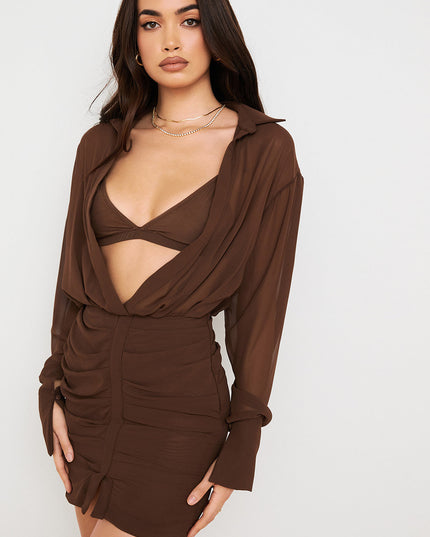 Chiffon shirtjurk en bijpassende beha