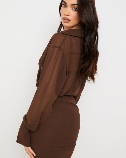 Chiffon shirtjurk en bijpassende beha