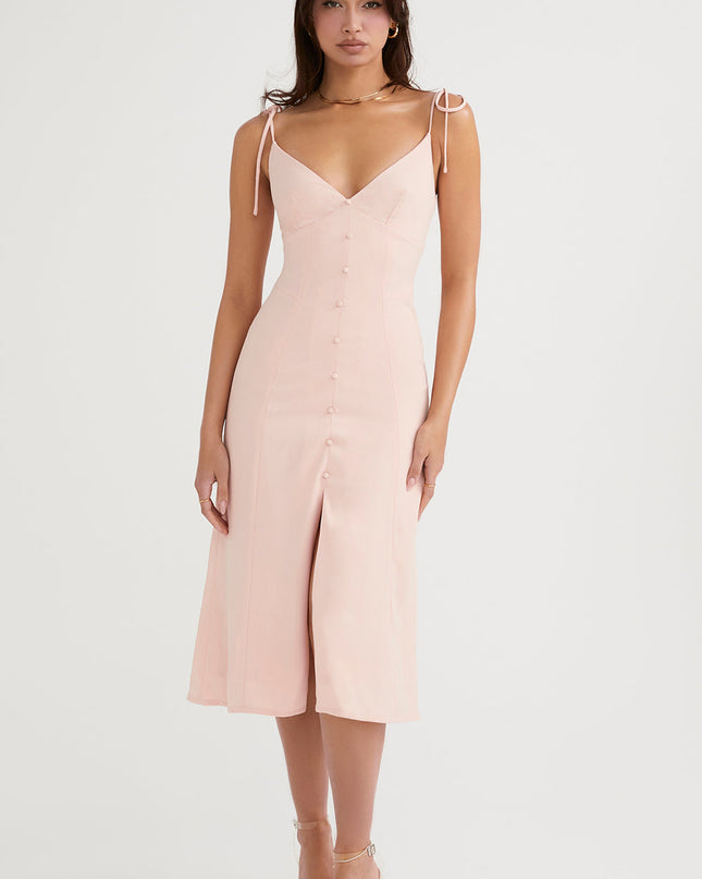 Bloemen maxi-jurk met uitsparing