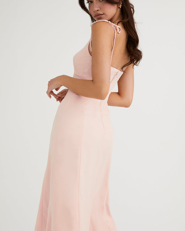 Bloemen maxi-jurk met uitsparing