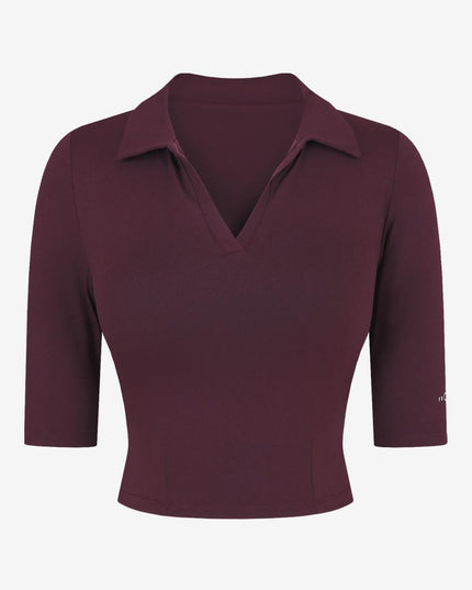 Cropped yogatop met V-hals