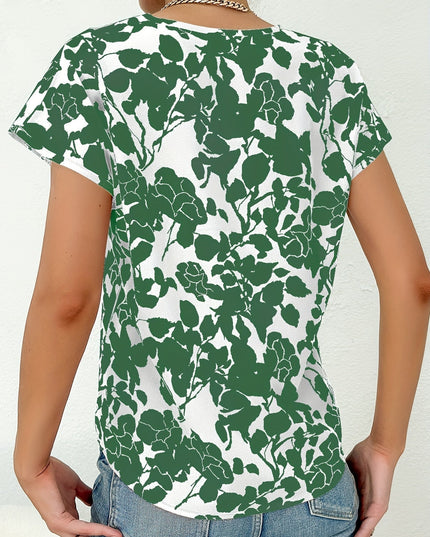 Bloemenshirt met V-hals