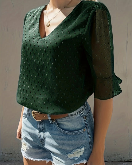 Losse blouse met lage mouwen