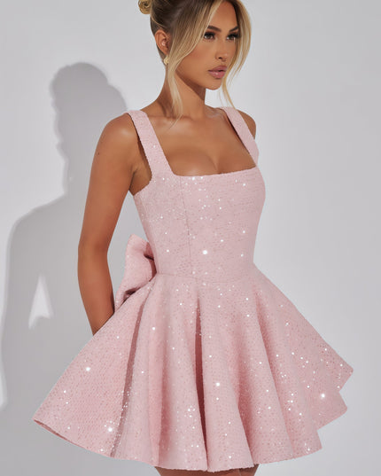 Favella roze minijurk met grote strik