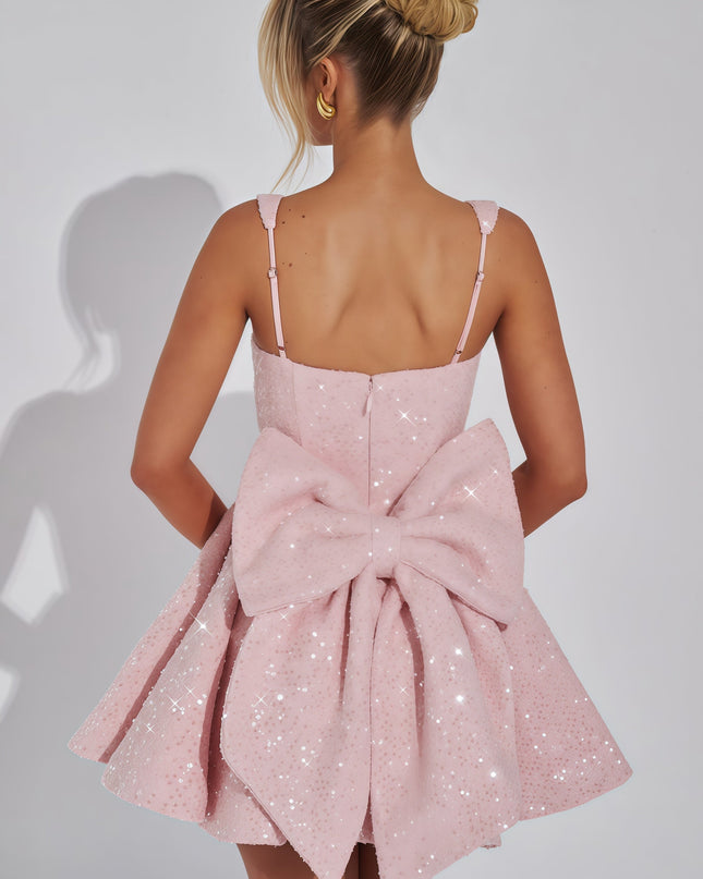 Favella roze minijurk met grote strik