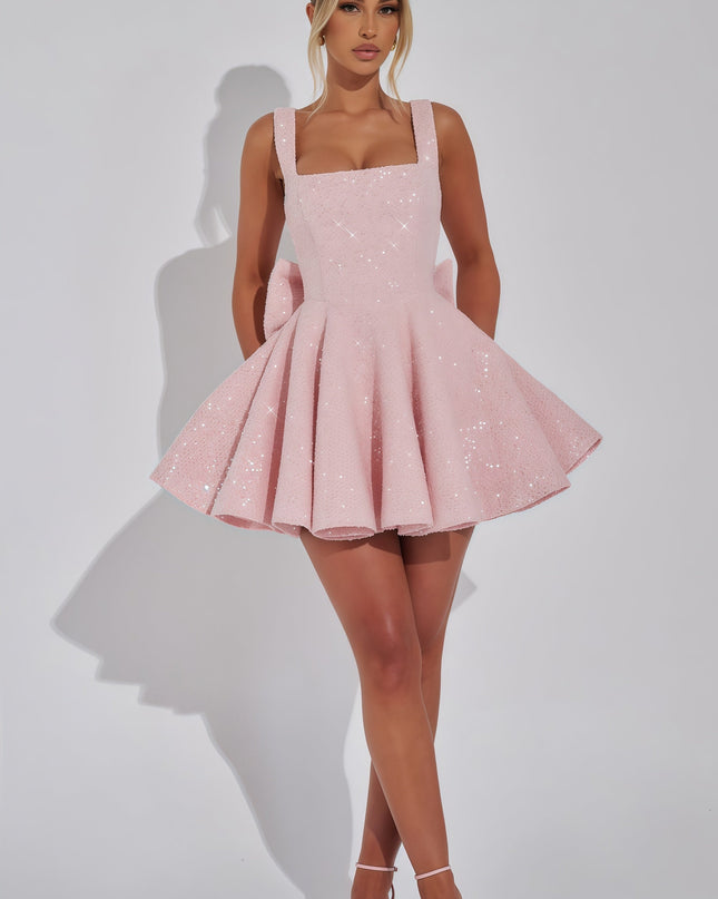 Favella roze minijurk met grote strik
