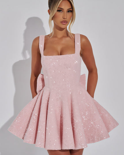 Favella roze minijurk met grote strik