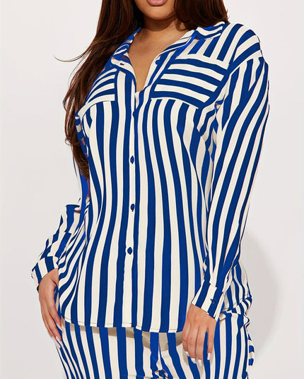 Gestreept shirt met lange mouwen en wijde broek