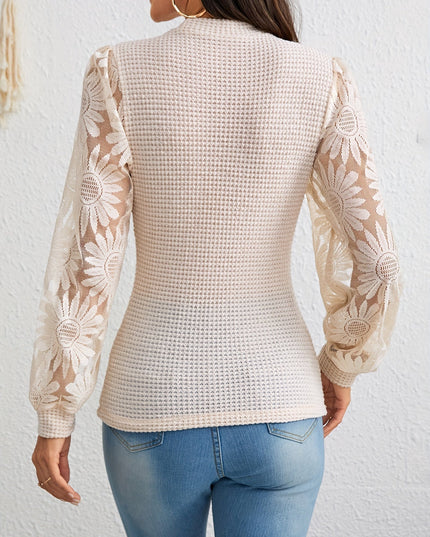 T-shirt met ronde hals en bloemenpatroon