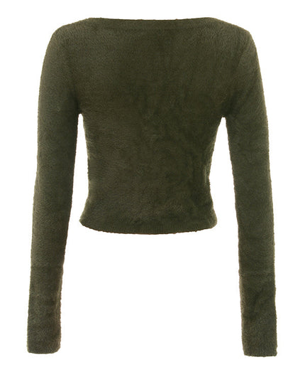 Zachte, pluizige cardigan met knoopjes en lange jurk