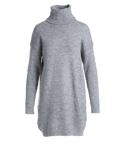 Kikki midi-jurk met lange mouwen en hoge hals