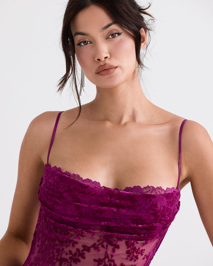 Cranberry dunne mini-jurk