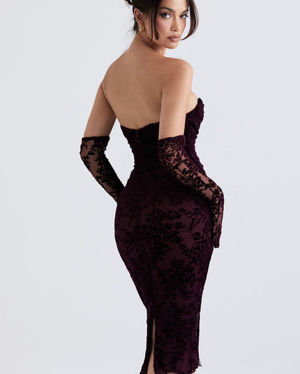 Zwarte strapless elegante korsetjurk