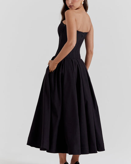 Strapless maxi-jurk met ballerina's