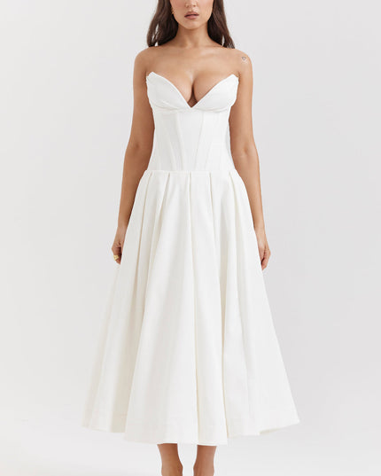 Strapless maxi-jurk met ballerina's