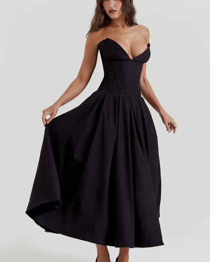 Strapless maxi-jurk met ballerina's