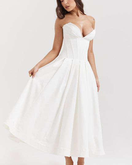 Strapless maxi-jurk met ballerina's
