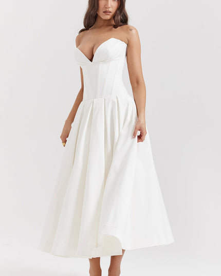 Strapless maxi-jurk met ballerina's