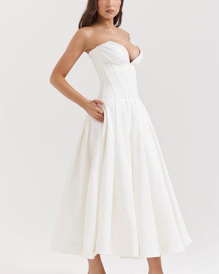 Strapless maxi-jurk met ballerina's
