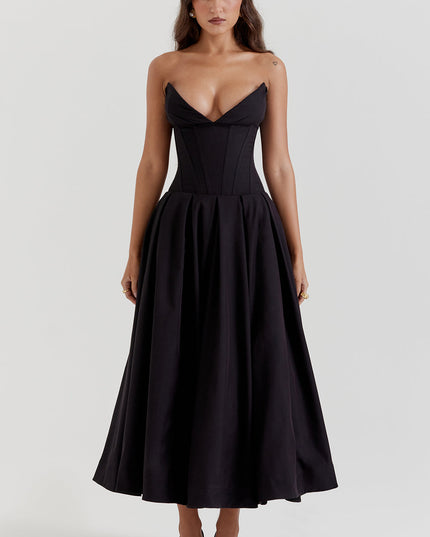 Strapless maxi-jurk met ballerina's