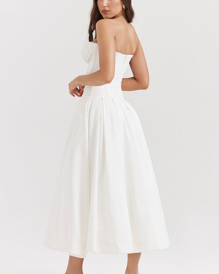 Strapless maxi-jurk met ballerina's