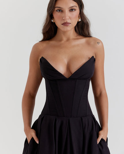Strapless maxi-jurk met ballerina's