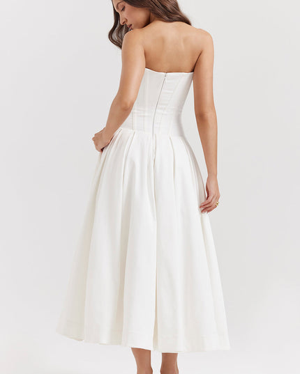 Strapless maxi-jurk met ballerina's