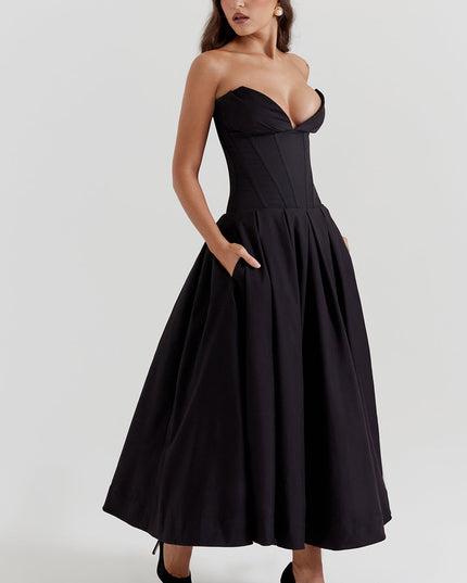 Strapless maxi-jurk met ballerina's